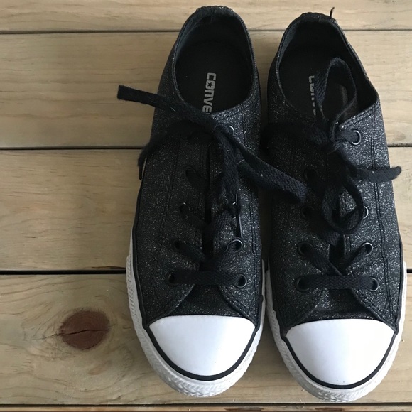 black sparkly converse